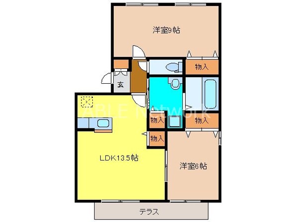 リビングタウン弥生が丘Ａ棟の物件間取画像